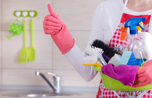 Removing dirt and residue from tiled floors in Roehampton